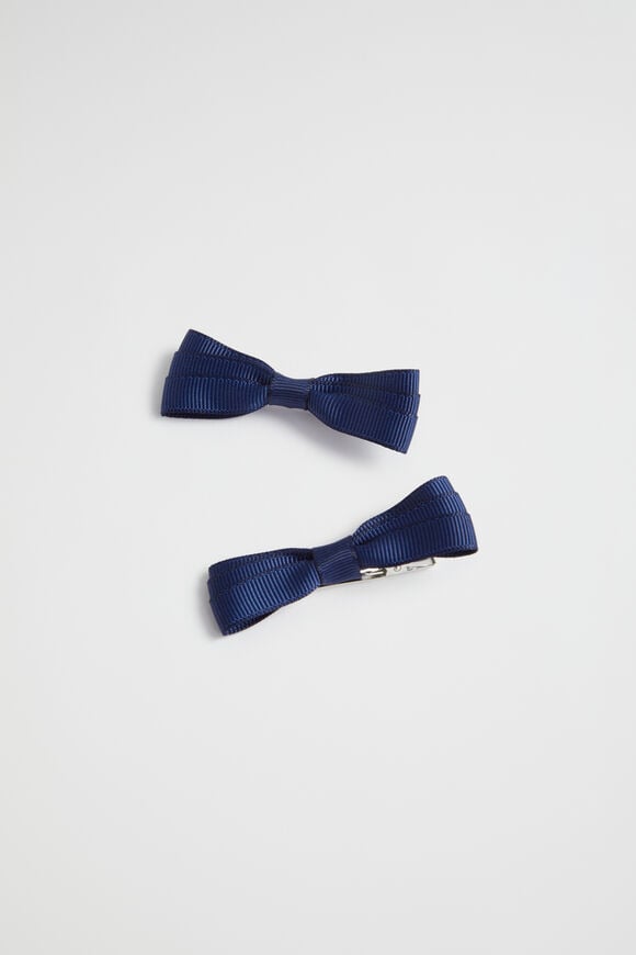 Grosgrain Bow Duck Clip  Navy  hi-res