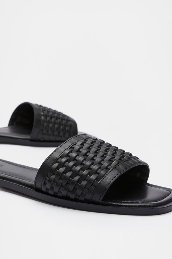 Holly Woven Slide  Black  hi-res
