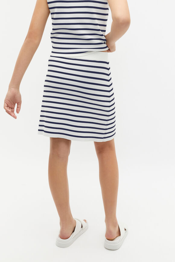 Stripe Knit Skirt  New Navy  hi-res