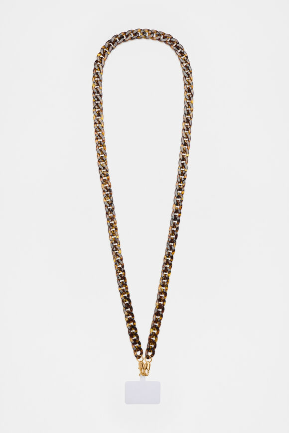 Resin Phone Strap  Dark Tort  hi-res