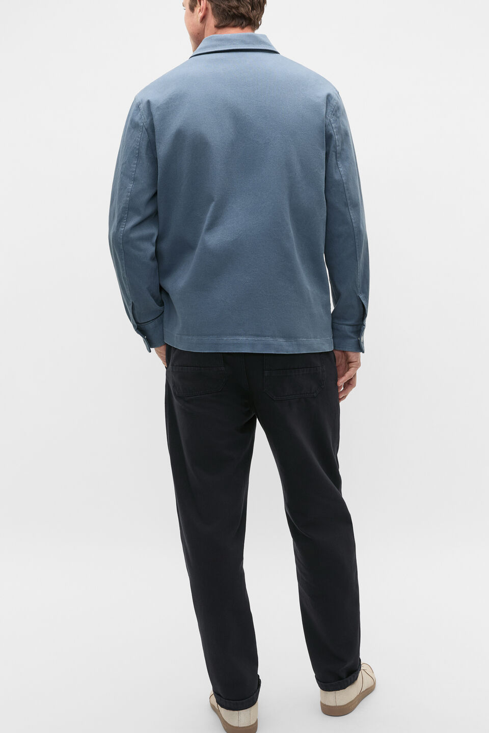 Garment Dyed Twill Overshirt  Storm Blue