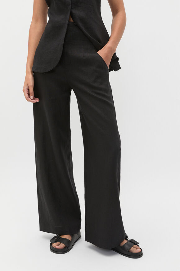 Core Linen Waisted Pant  Black  hi-res