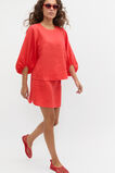 Core Linen Balloon Sleeve Top  Electric Crimson  hi-res