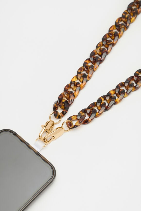 Resin Phone Strap  Dark Tort  hi-res