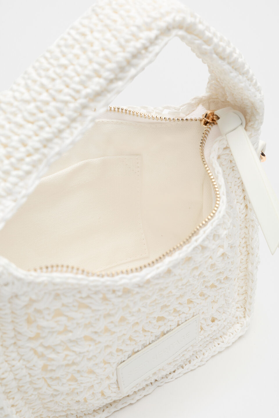 Woven Mini Cross Body Bag  White