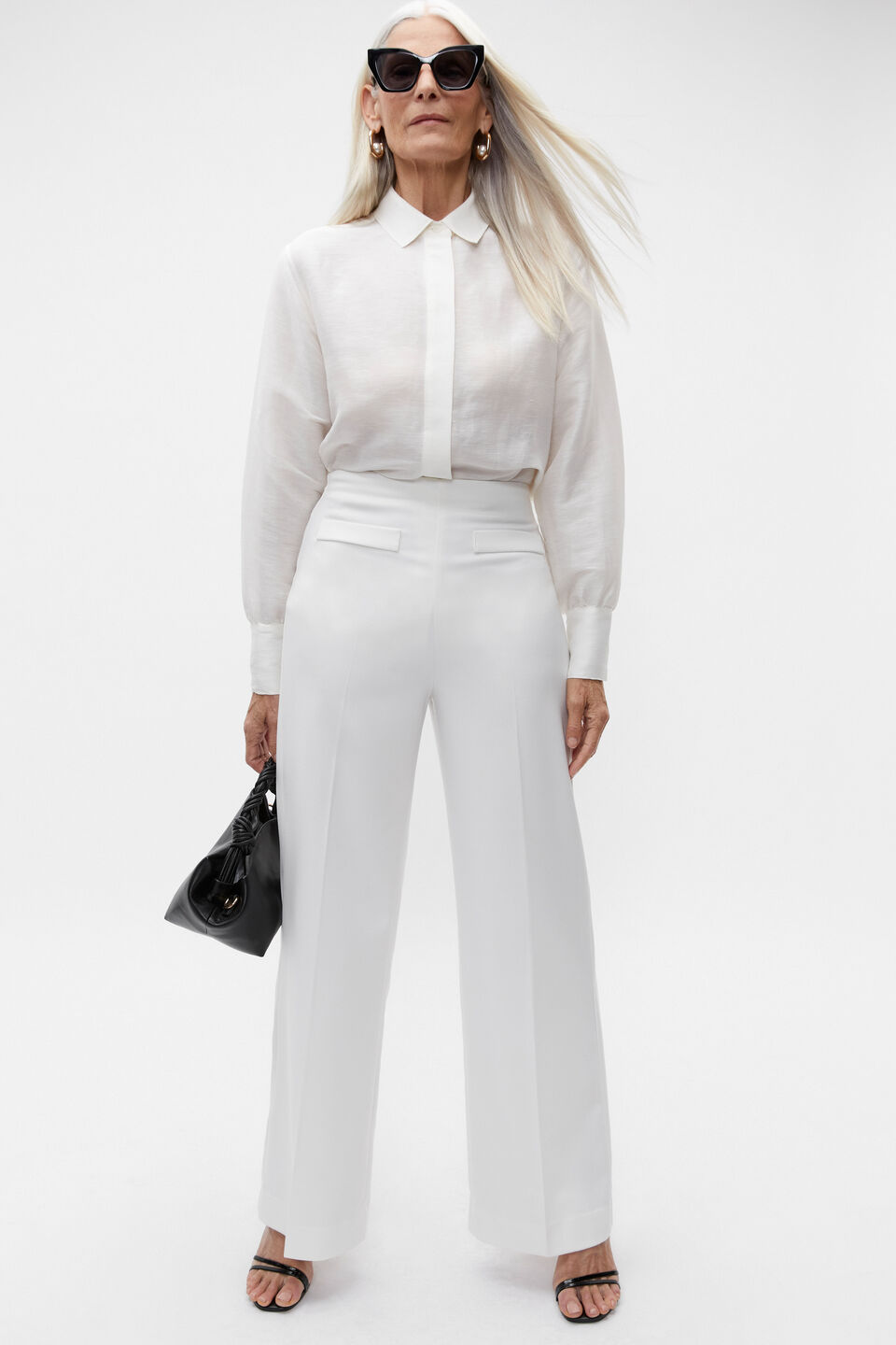 Tailored High Waist Trouser  Cloud Cream