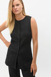 Longline Boat Neck Knit Vest  Black  hi-res