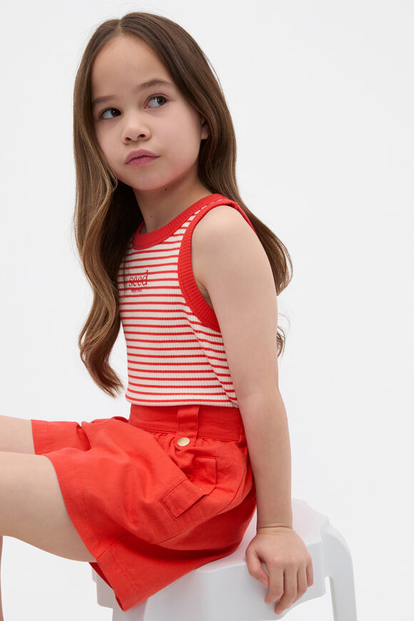 Core Logo Rib Tank  Strawberry Red  hi-res