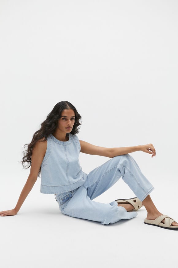 Denim Mid Rise Relaxed Jean  Glacier Denim  hi-res