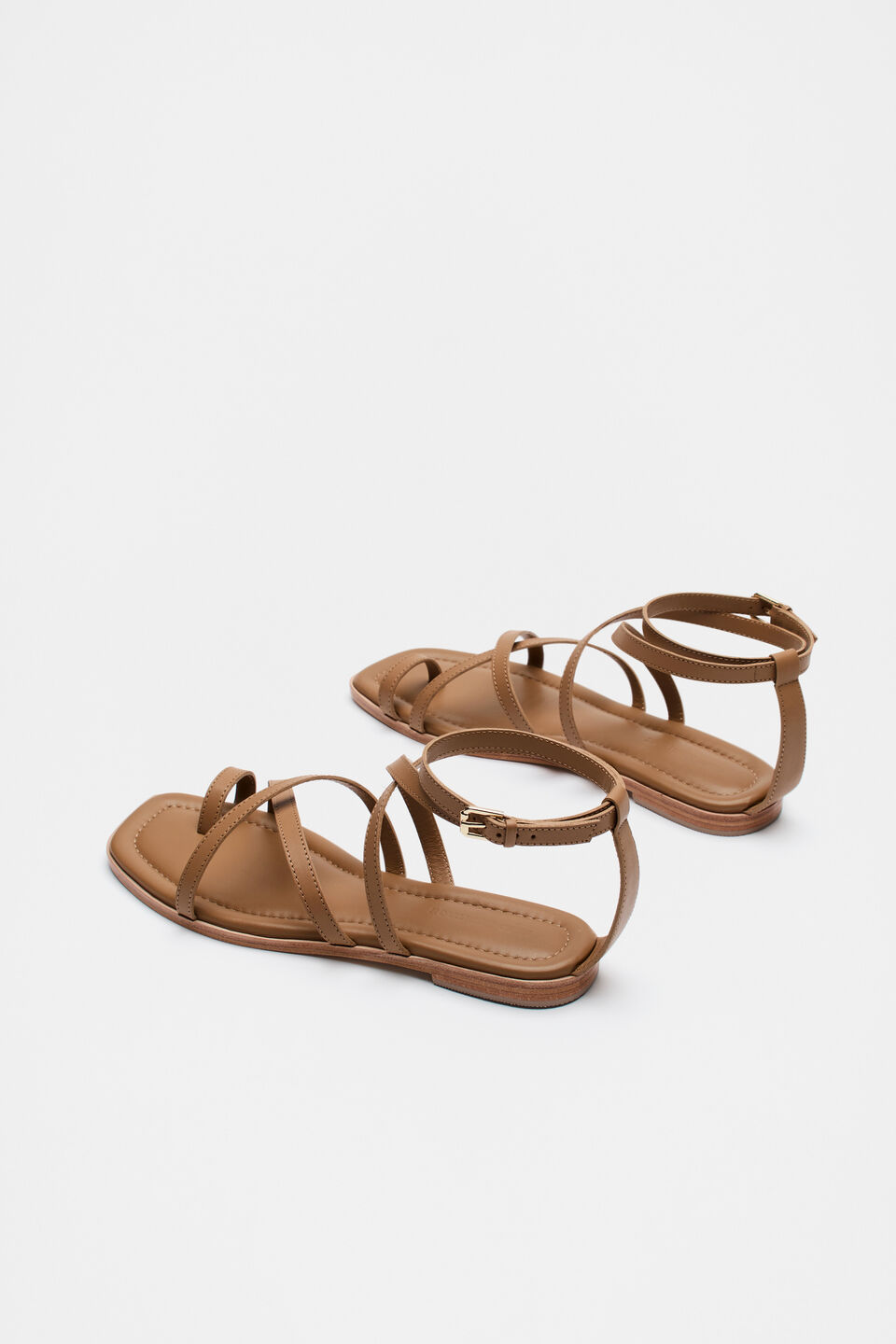 Addison Flat Sandal  Caramel
