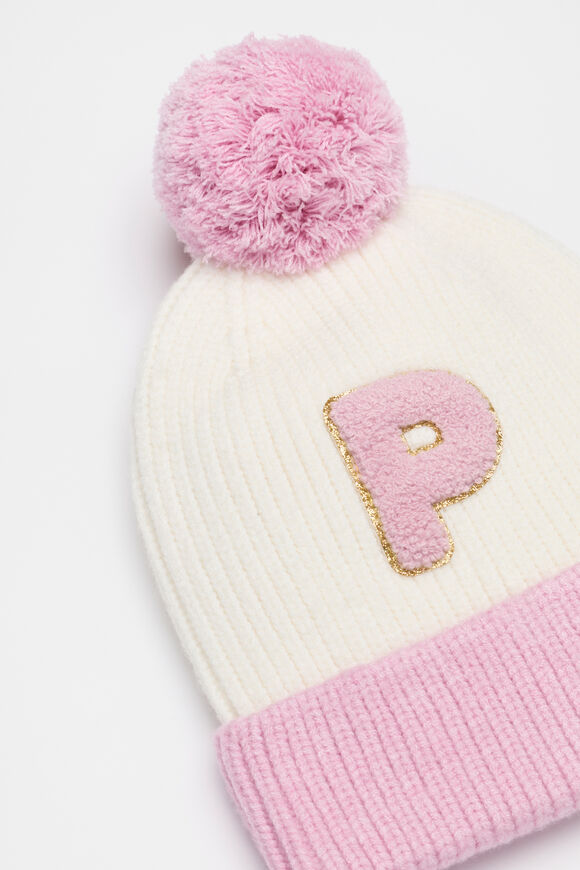 Colourblock Initial Beanie  P  hi-res