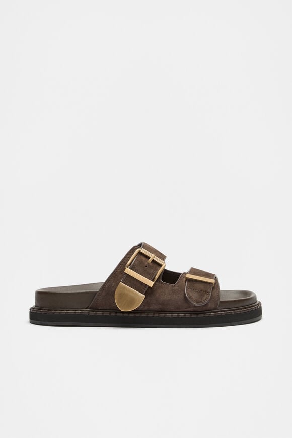 Sasha Trim Slide  Chocolate Suede  hi-res