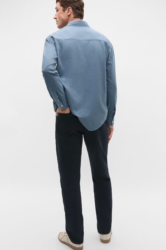 Relaxed Fit Brushed Cotton Shirt  Storm Blue  hi-res