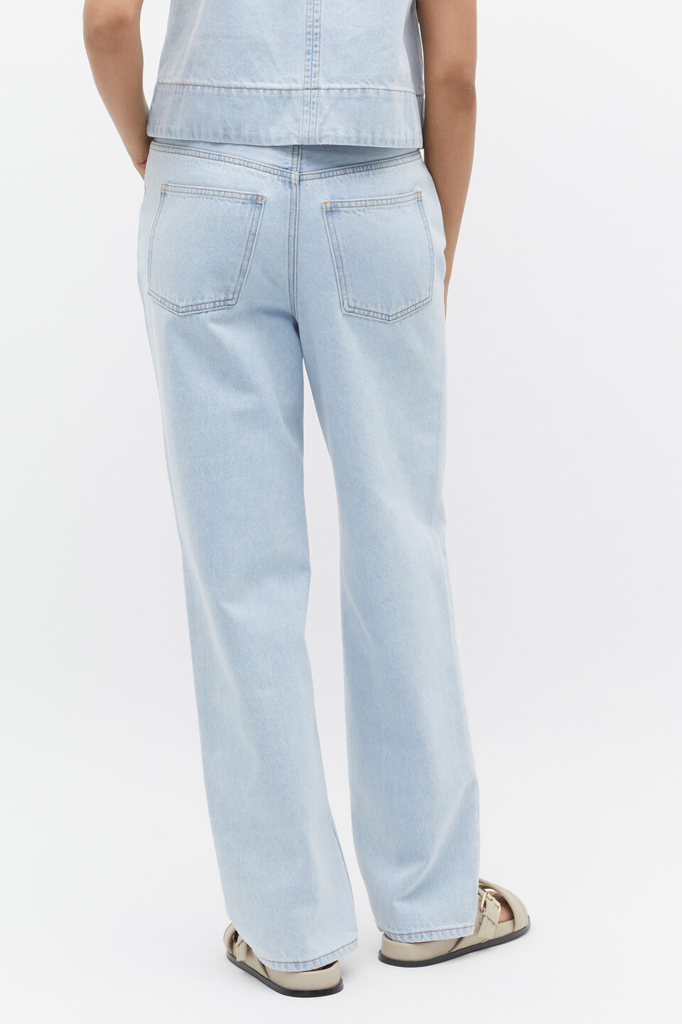 Denim Mid Rise Relaxed Jean  Glacier Denim