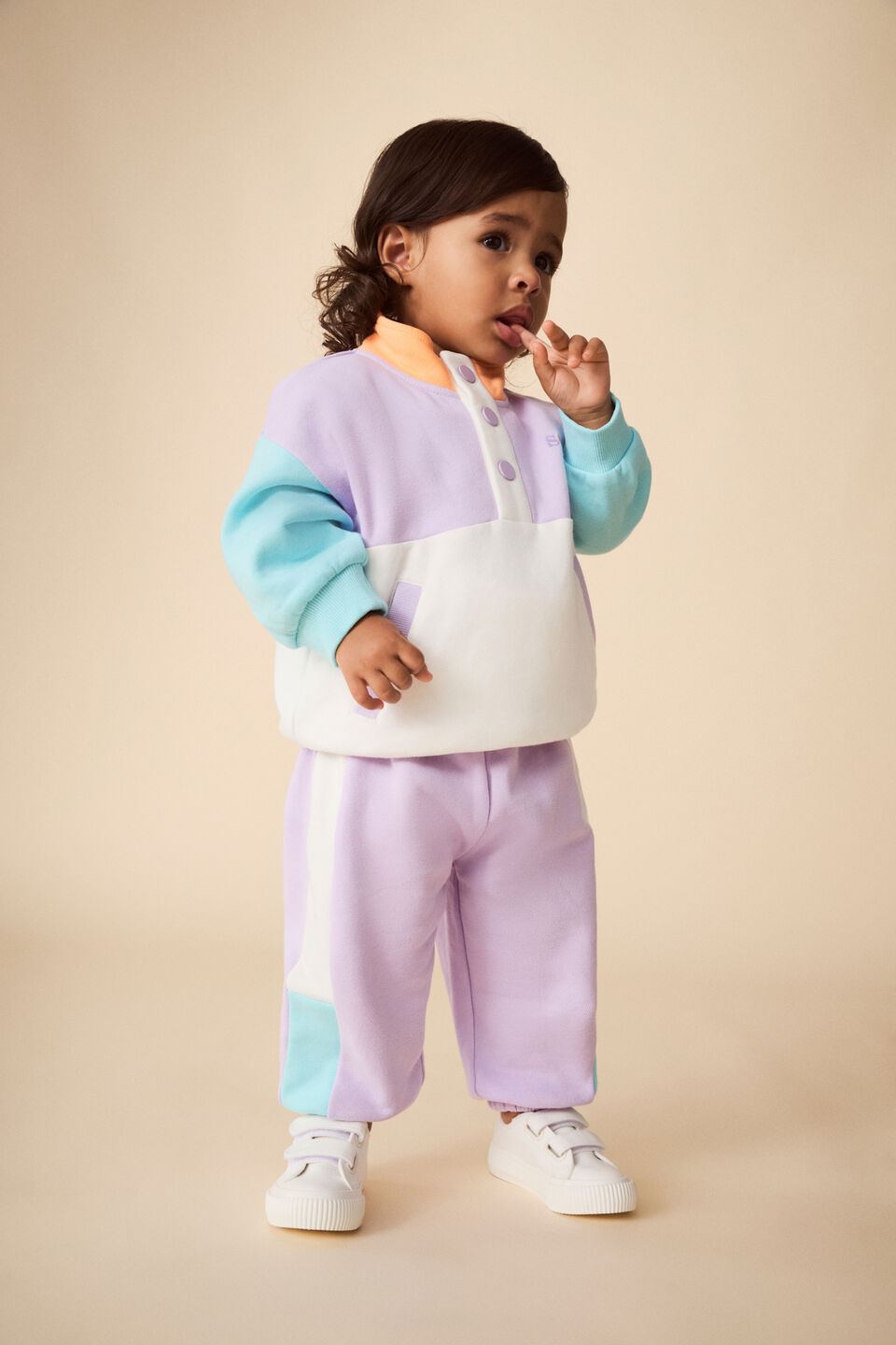 Colourblock Snap Sweat  Multi