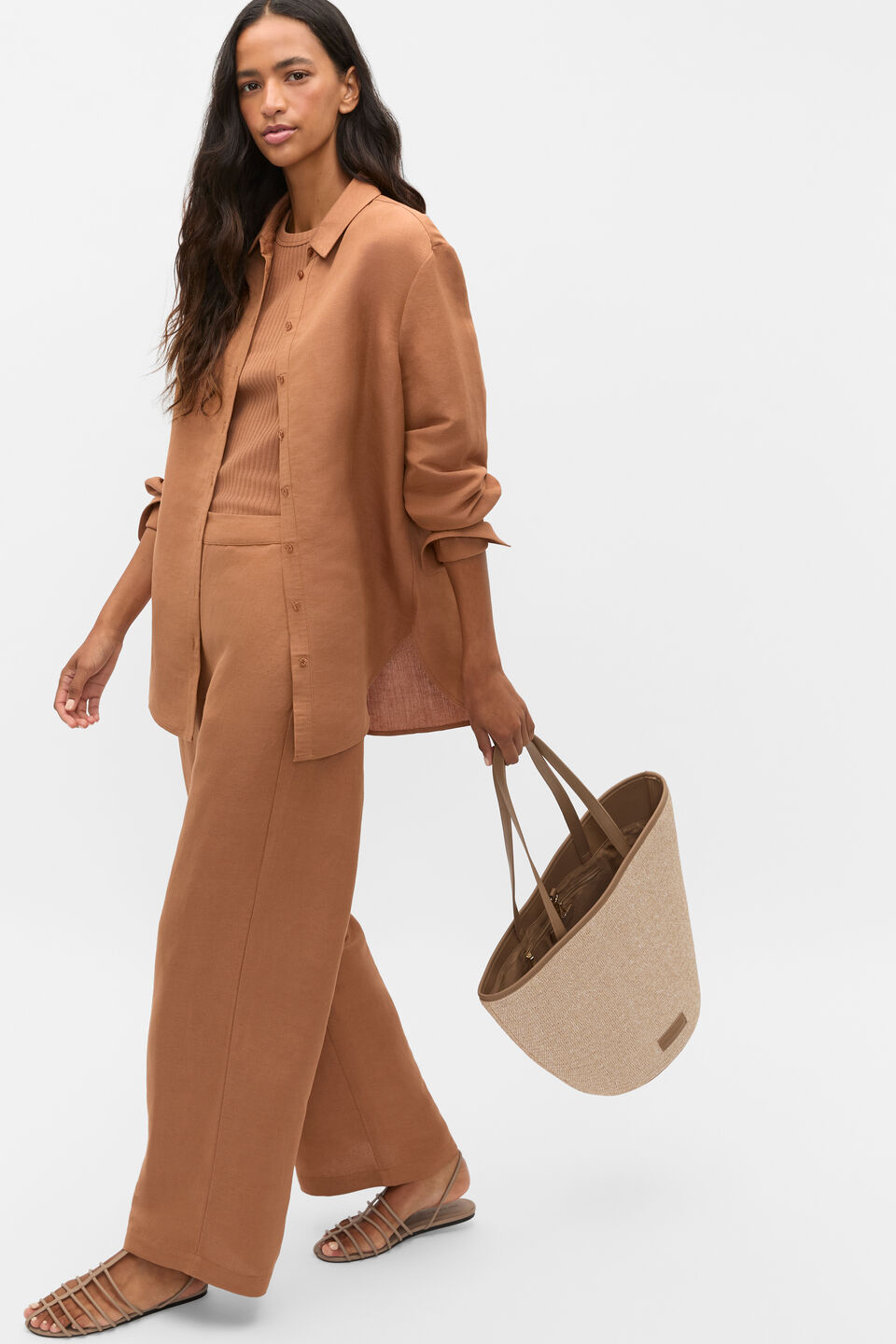 Elasticated Wide Leg Pant  Copper