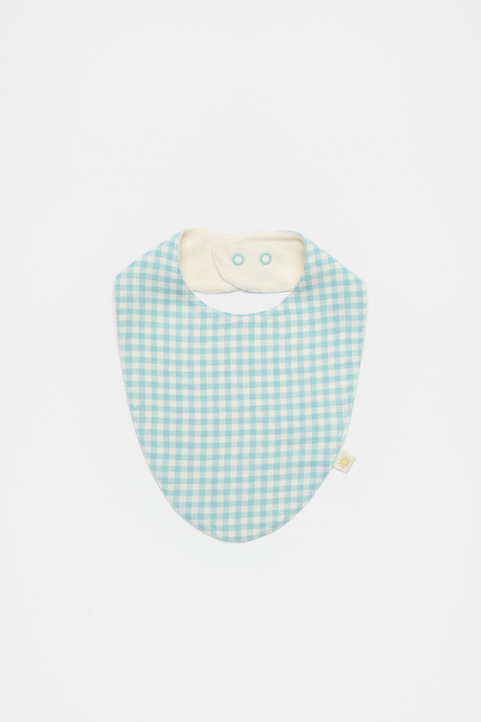 Gingham Dribble Bib  Seaspray