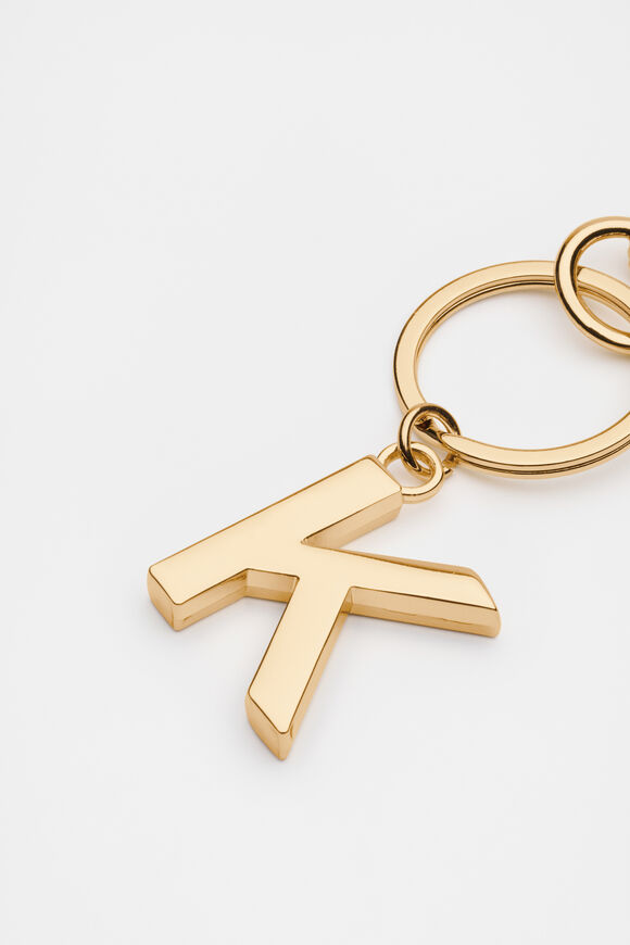 Gold Initials Keyring  K  hi-res