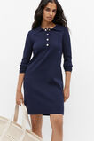 Crepe Knit Polo Mini Dress  Midnight Sky  hi-res