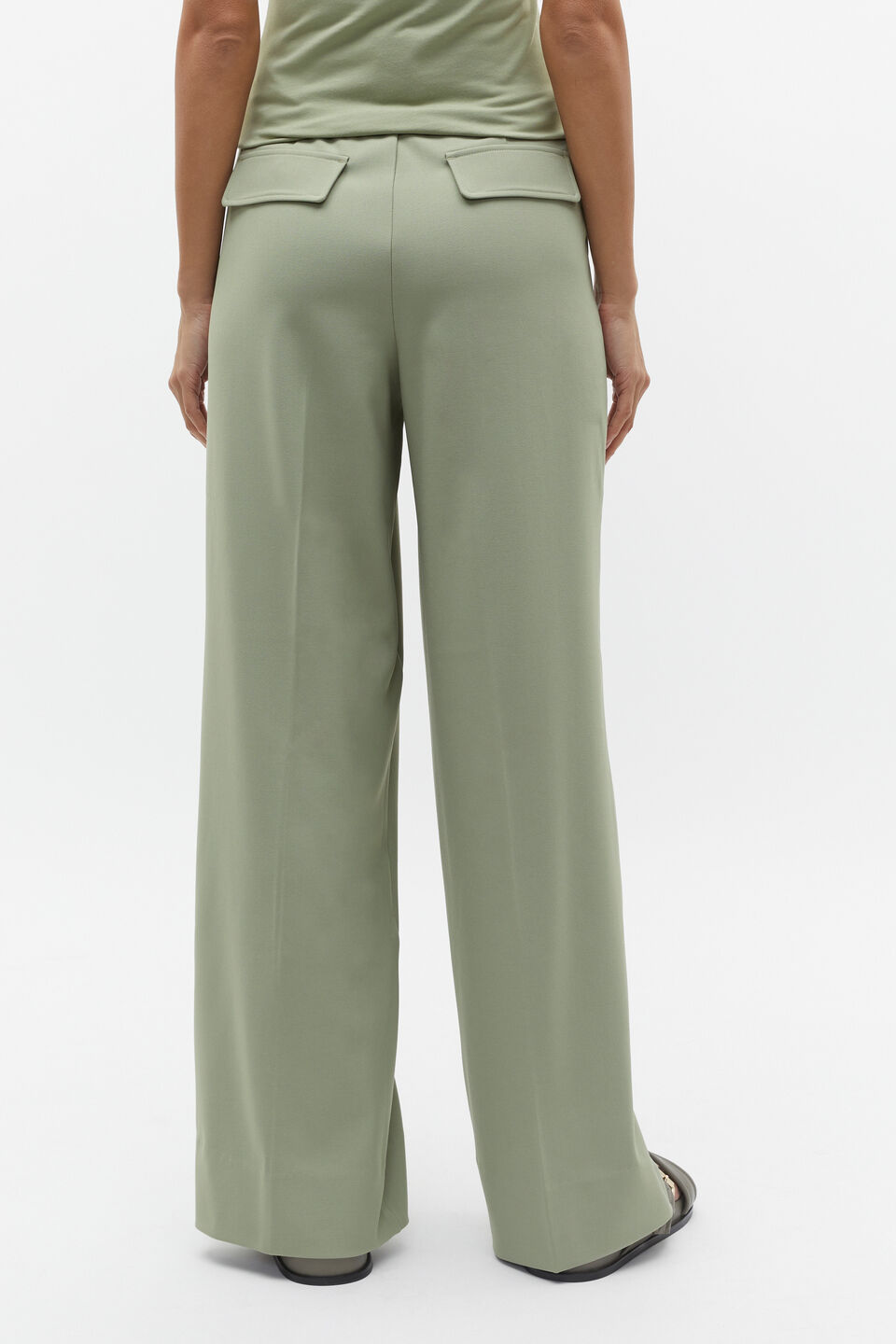 Button Detail Trouser  Pale Olive