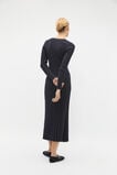 Pleated V Neck Knit Dress  Twilight Blue  hi-res