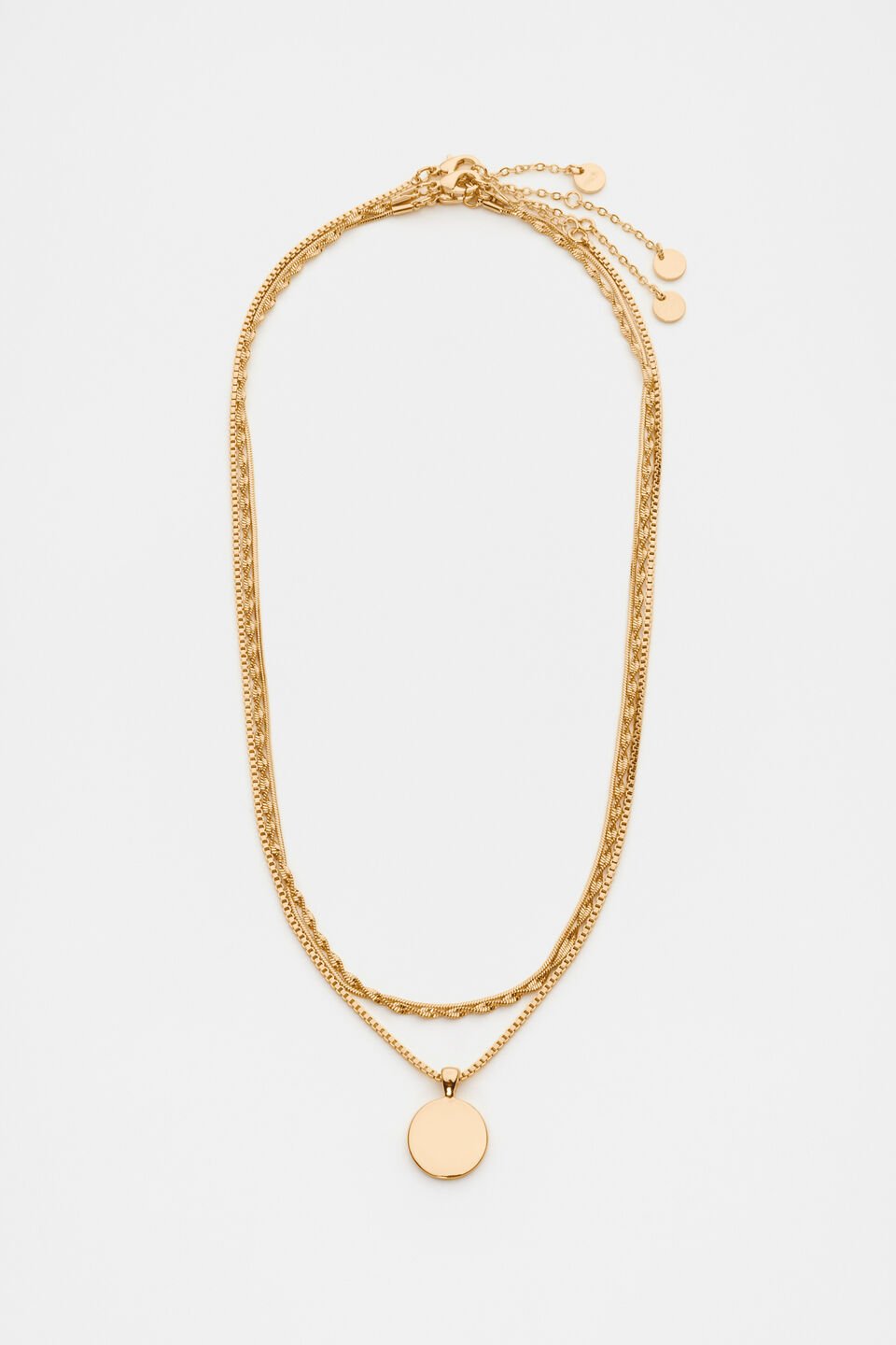 Disc Pendant Necklace  Gold