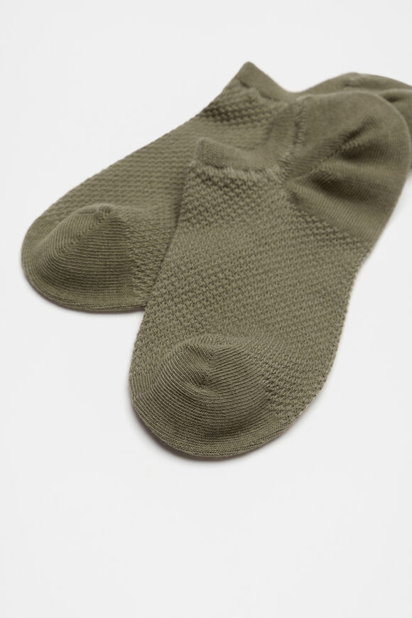 Mini Waffle Sneaker Sock  Olive Leaf  hi-res