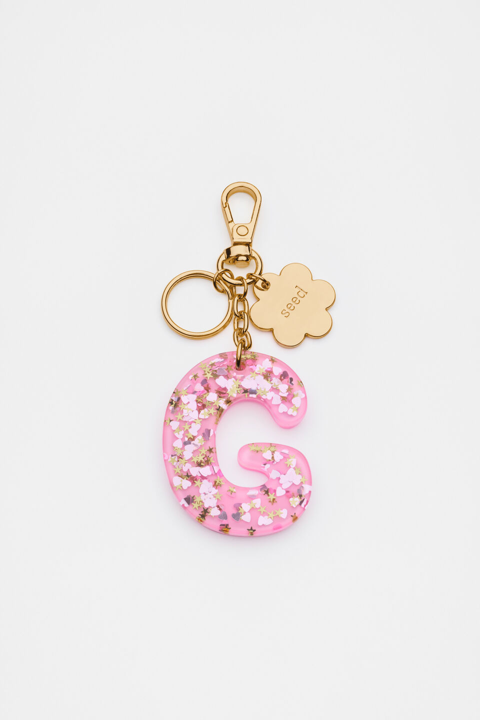 Glitter Initial Bag Charm  G