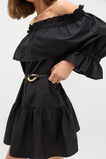 Voile Off Shoulder Ruffle Dress  Black  hi-res