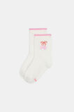 Cherry Bow Embroidered Sock  Vanilla  hi-res