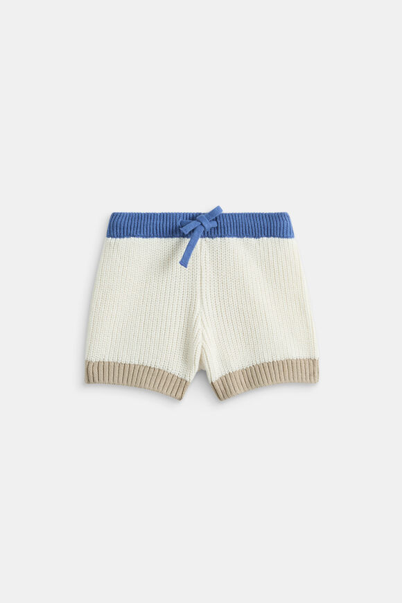 Colourblock Knit Short  Mid Blue  hi-res