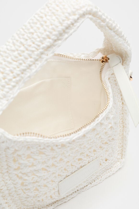 Woven Mini Cross Body Bag  White  hi-res