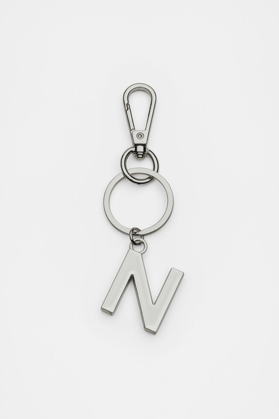 Silver Initials Keyring  N