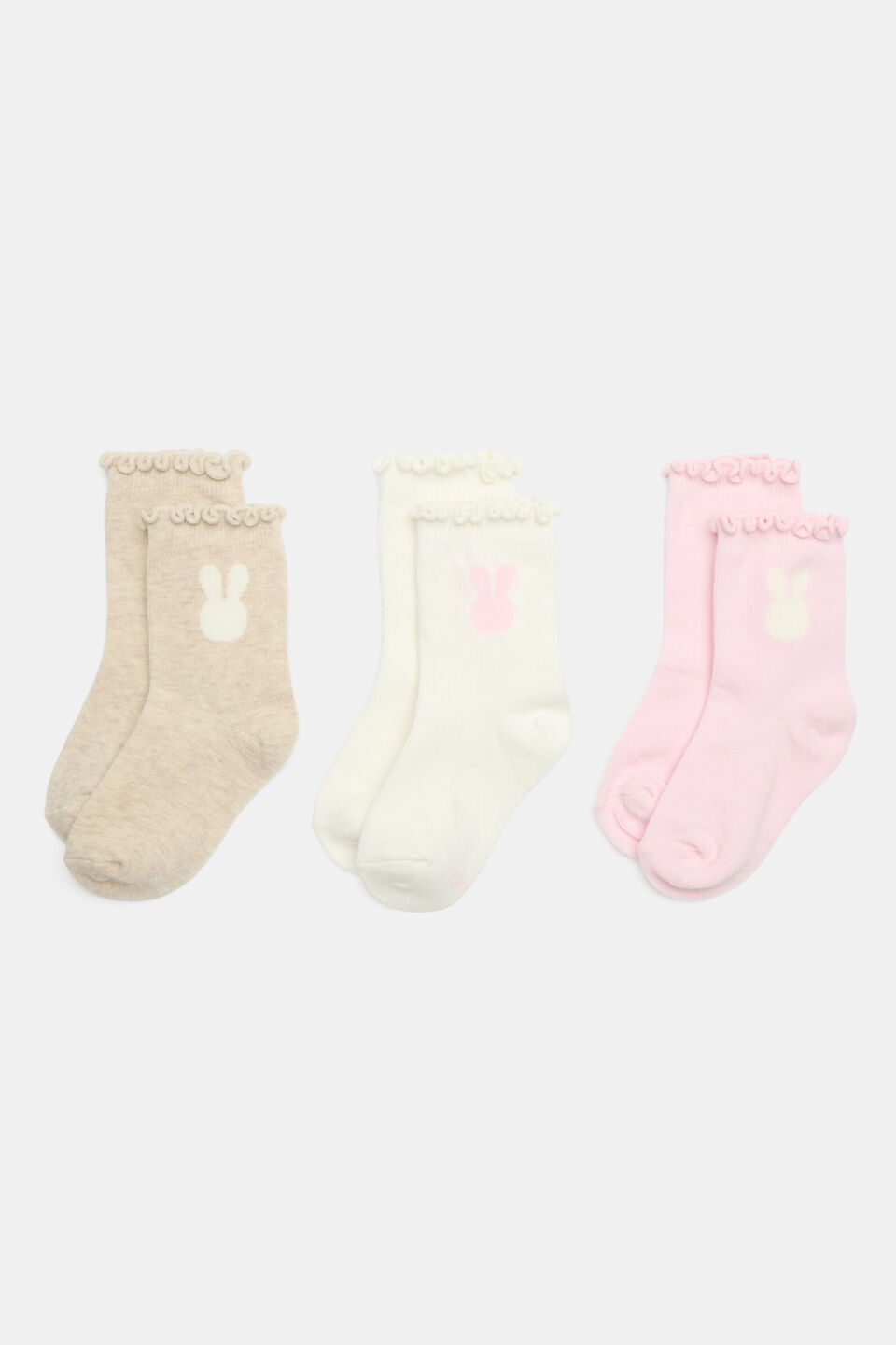 Bunny Sock 3 Pack  Pink Multi
