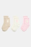 Bunny Sock 3 Pack  Pink Multi  hi-res