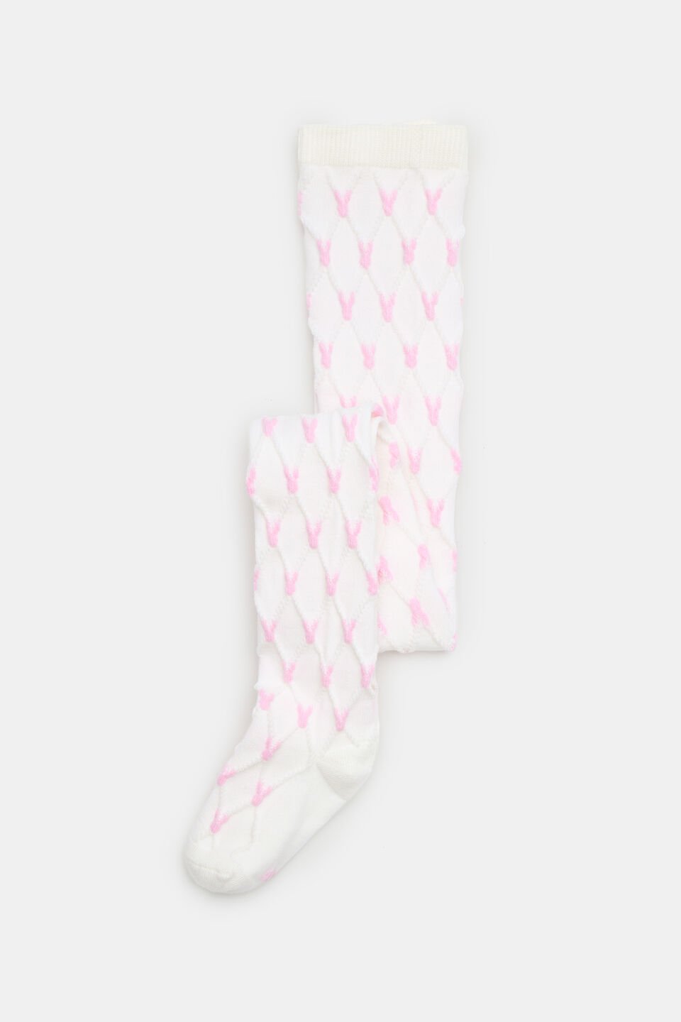 Bunny Jacquard Tights  Vanilla