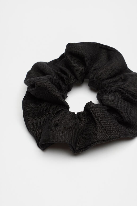 Linen Scrunchie  Black  hi-res