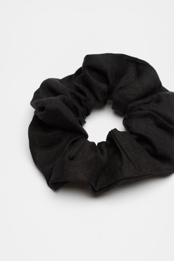 Linen Scrunchie  Black  hi-res