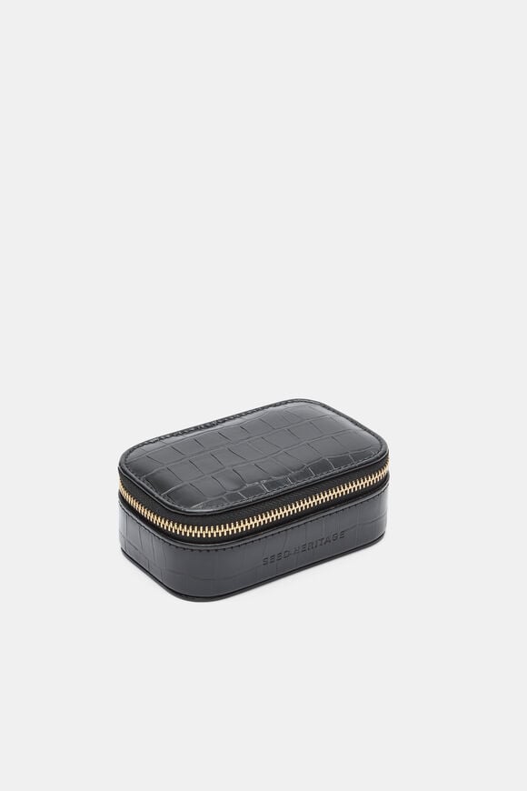 Mini Jewellery Case  Black Croc  hi-res