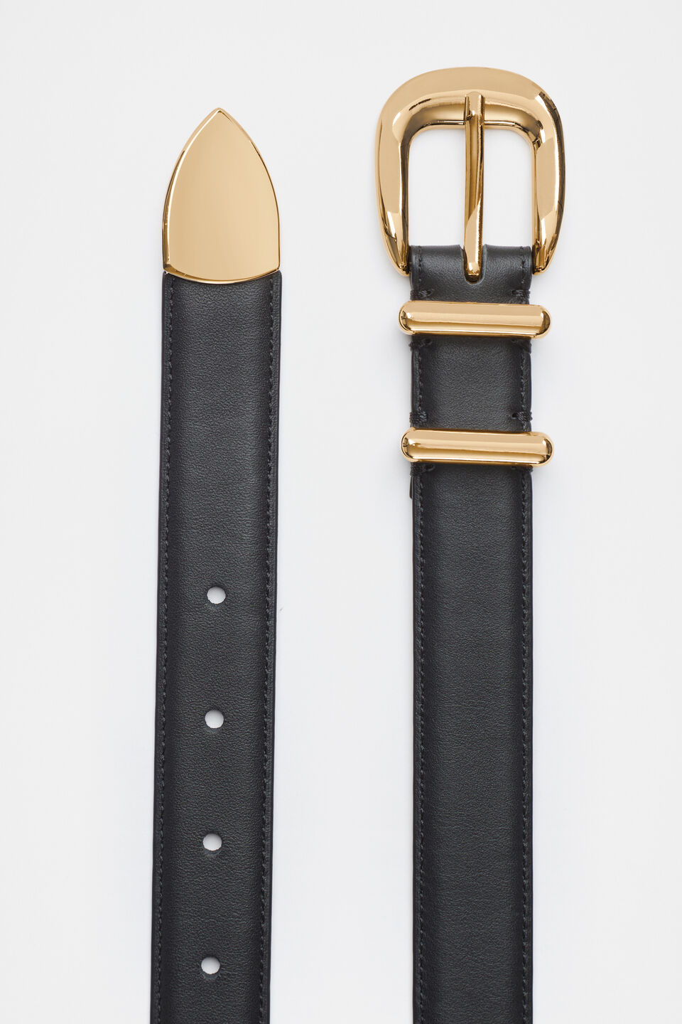 Hallie Metal Keeper Belt  Black Gold