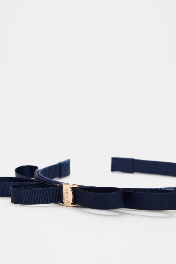 Heritage Bow Headband  Navy  hi-res