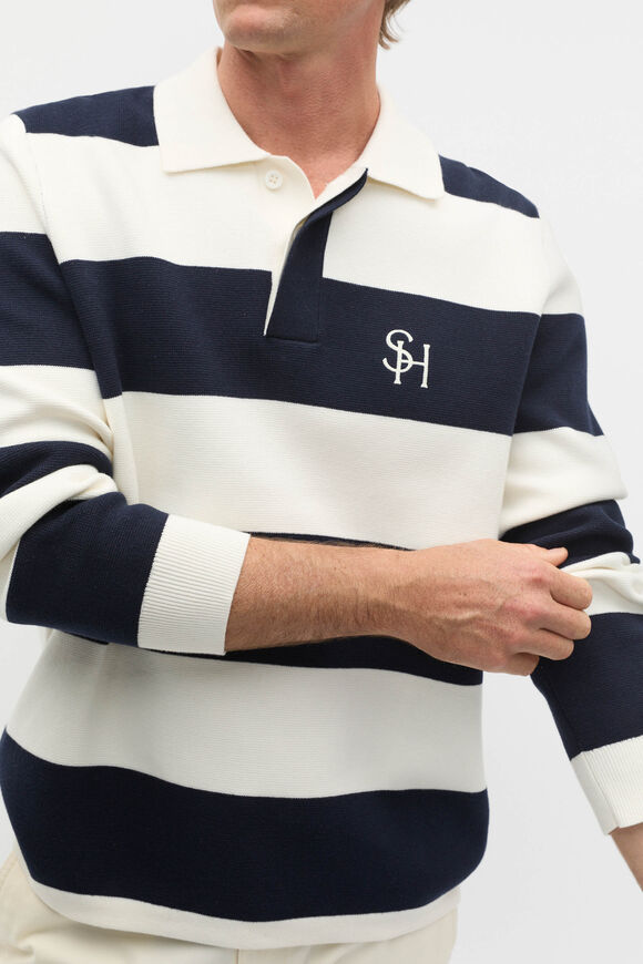 Heritage Knit Rugby  Twilight Blue  hi-res