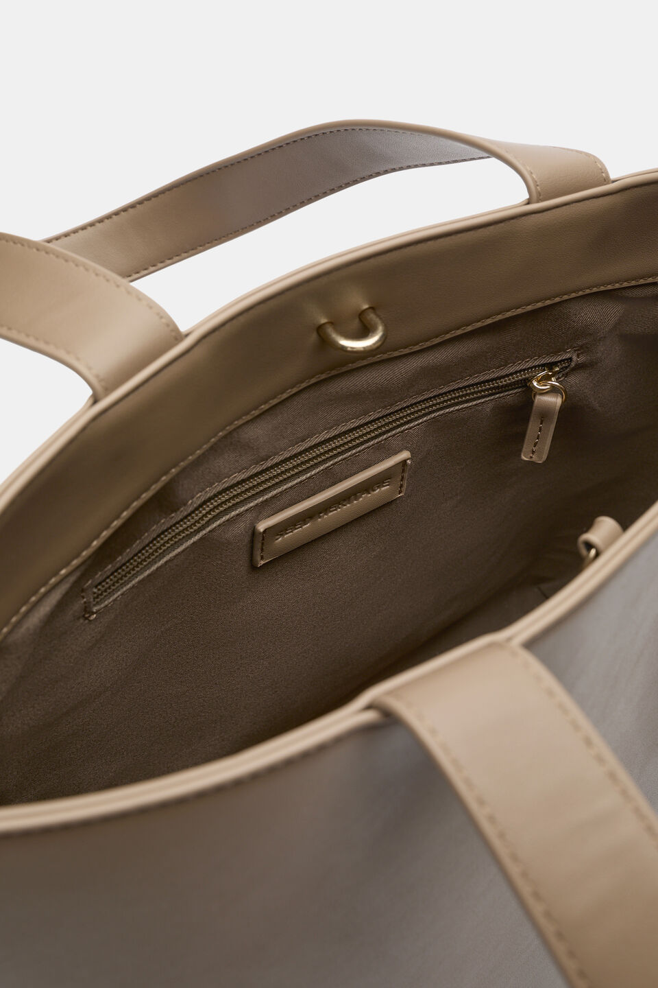 Logo Detail Tote  Dark Cashew