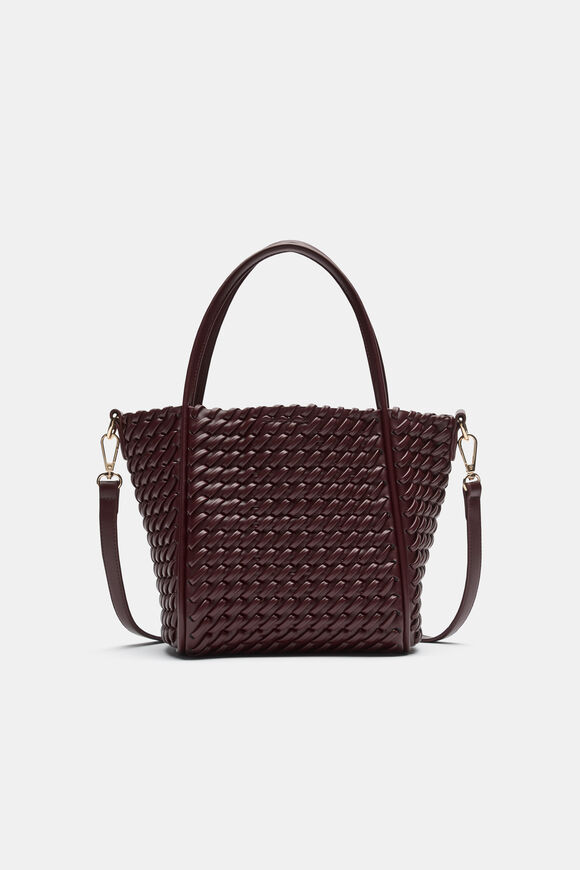 Woven Mini Crossbody Bag  Plum Red  hi-res