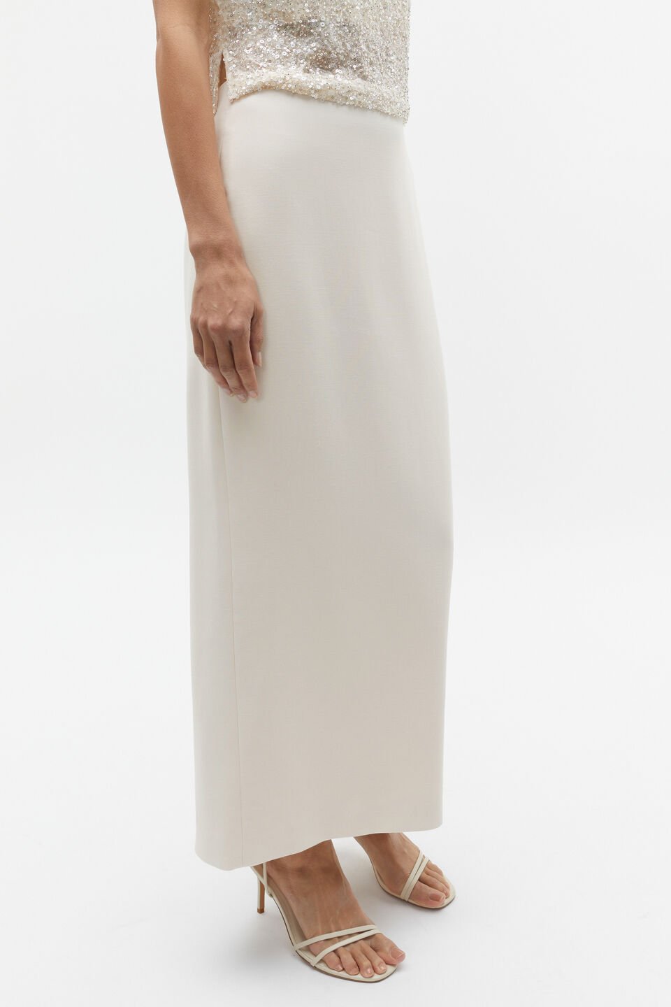 Tailored Column Skirt  Frappe