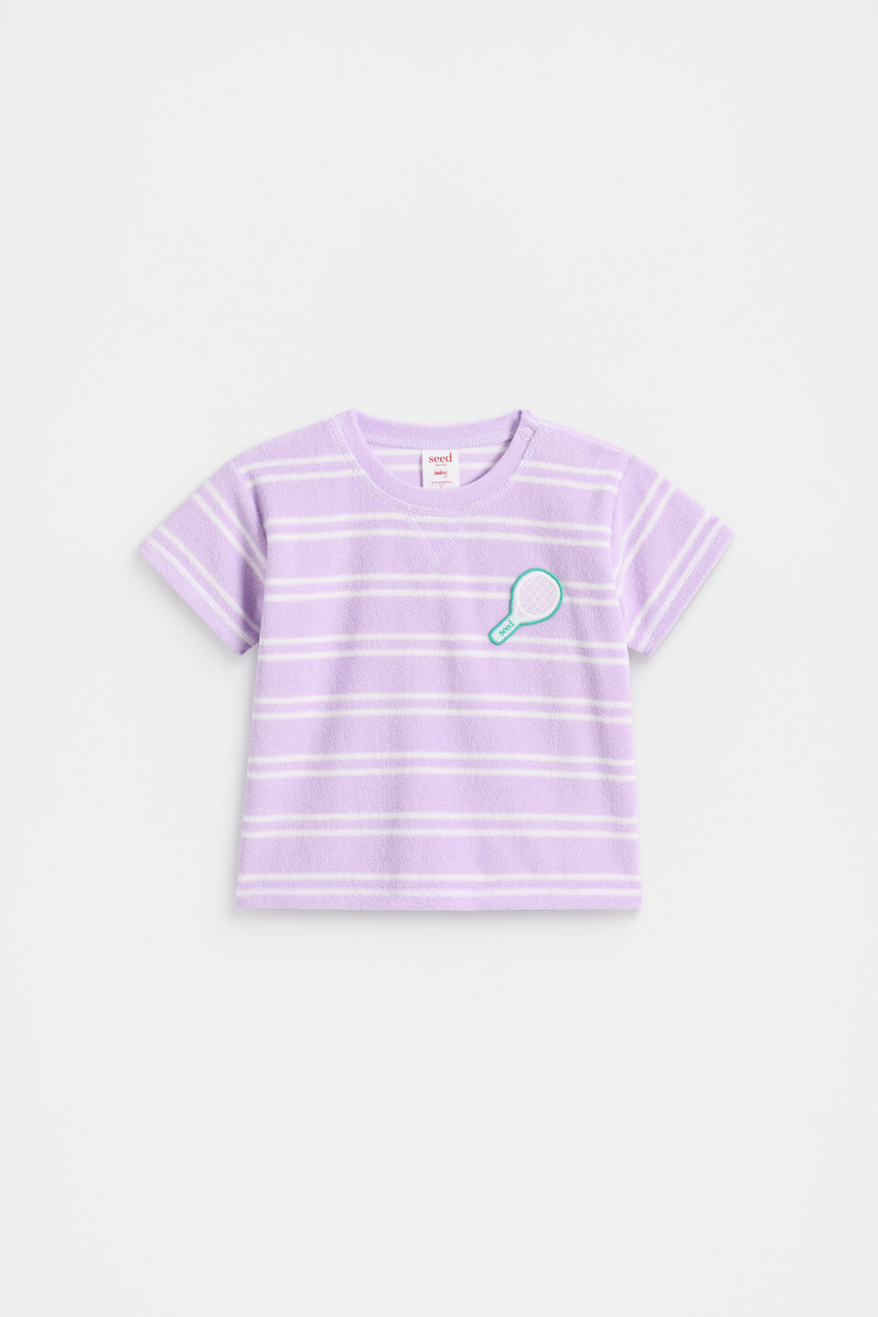 Striped Terry Tee  Soft Lilac