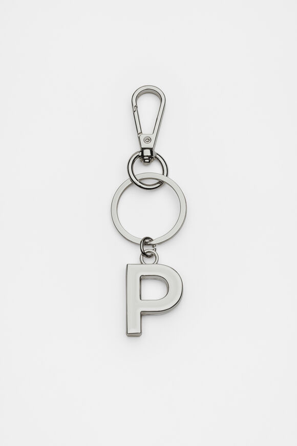 Silver Initials Keyring  P  hi-res