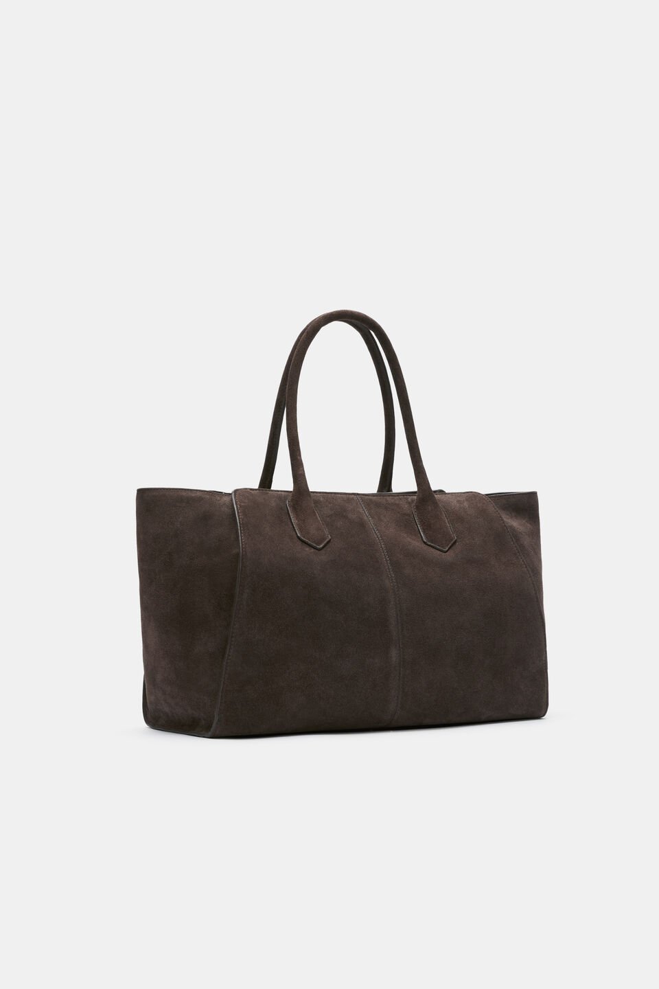 Softly Structured Suede Tote  Chocolate