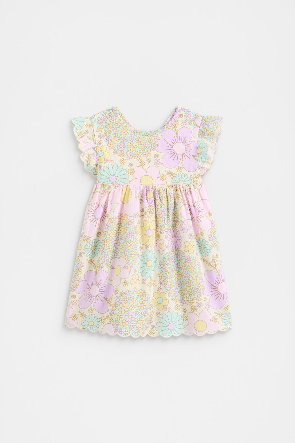 Floral Button Dress  Vintage Cream