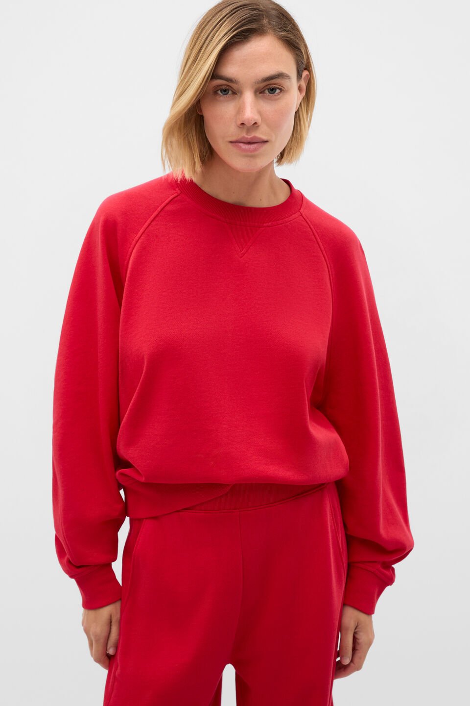 Soft Terry Crew Neck Sweat  Poppy